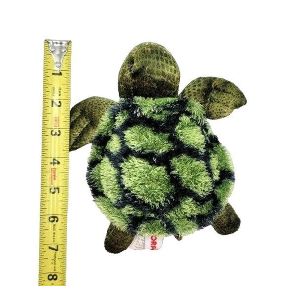 2/$15 Aurora Sea Turtle Plush Green 6.5" Gold Tummy Stuff Animal Ocean Realistic - Picture 8 of 8